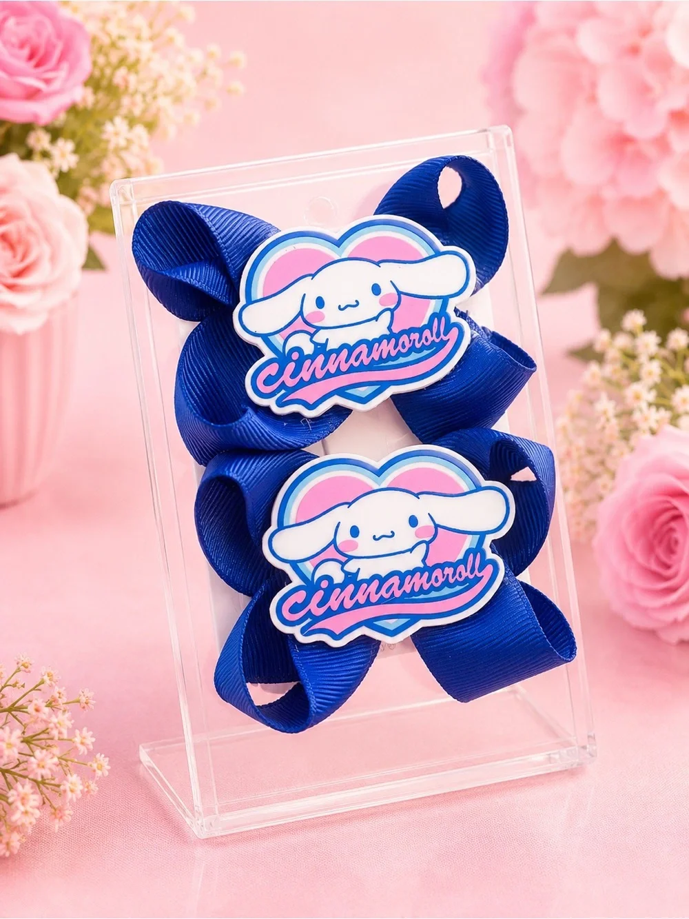 Cinnamoroll 3” Boutique Hair Bow Set | Pair of Blue Ribbon Hair Bows